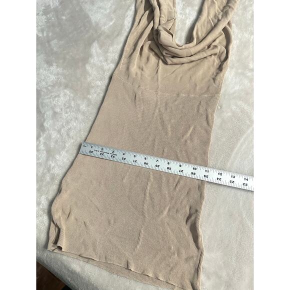 Aya Muse Tipo Mini Dress Women's XS Beige Cowl Neck Open Back Halter $650 - Picture 10 of 11
